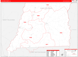 E. Feliciana Parish (County) RedLine Wall Map